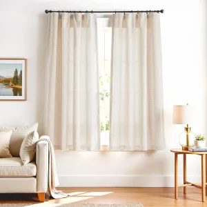 jinchan Linen Blend Beige Curtains 72 Inches Long for Living Room Farmhouse Rod Pocket Back Tab Light Filtering Window Drapes for Bedroom Curtains Crude 2 Panels