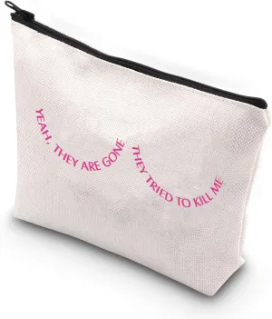 JNIAP Breast Cancer Warrior Mekeup Bag Post Mastectomy Gifts Breast Cancer Fighter Gifts Pink Ribbon Zipper Bag (YEAH THEY mb)