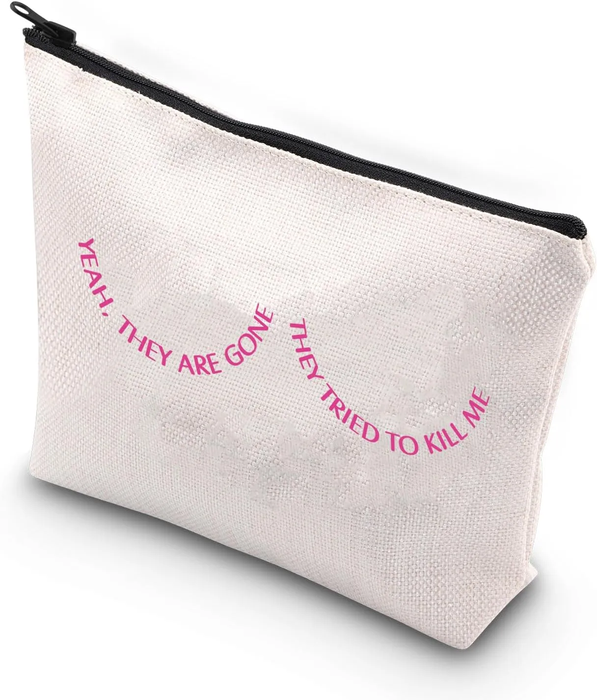 JNIAP Breast Cancer Warrior Mekeup Bag Post Mastectomy Gifts Breast Cancer Fighter Gifts Pink Ribbon Zipper Bag (YEAH THEY mb)