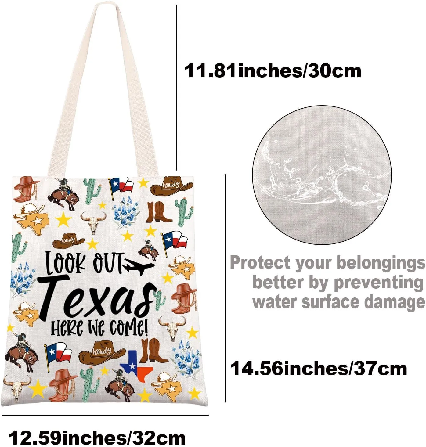 JNIAP Texas Makeup Bag Texas Themed Gifts Texas Cowgirl Gifts Texas Travel Gifts Texas Zipper Pouch (look out texas TG)