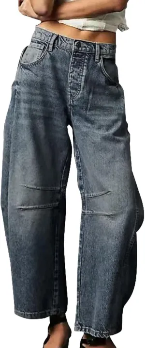 JOFOW Oprah Pants Tummy Control Sailor Wide Leg Trouser oprah's Favorite Jeans Wide Leg Cropped Jeans for Women