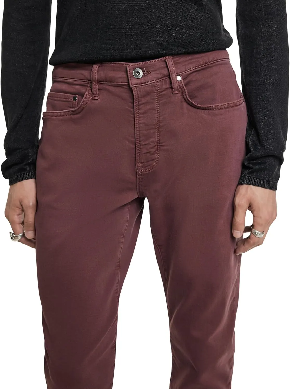 John Varvatos Men's Slim Fit Winter Garment Dyed Denim
