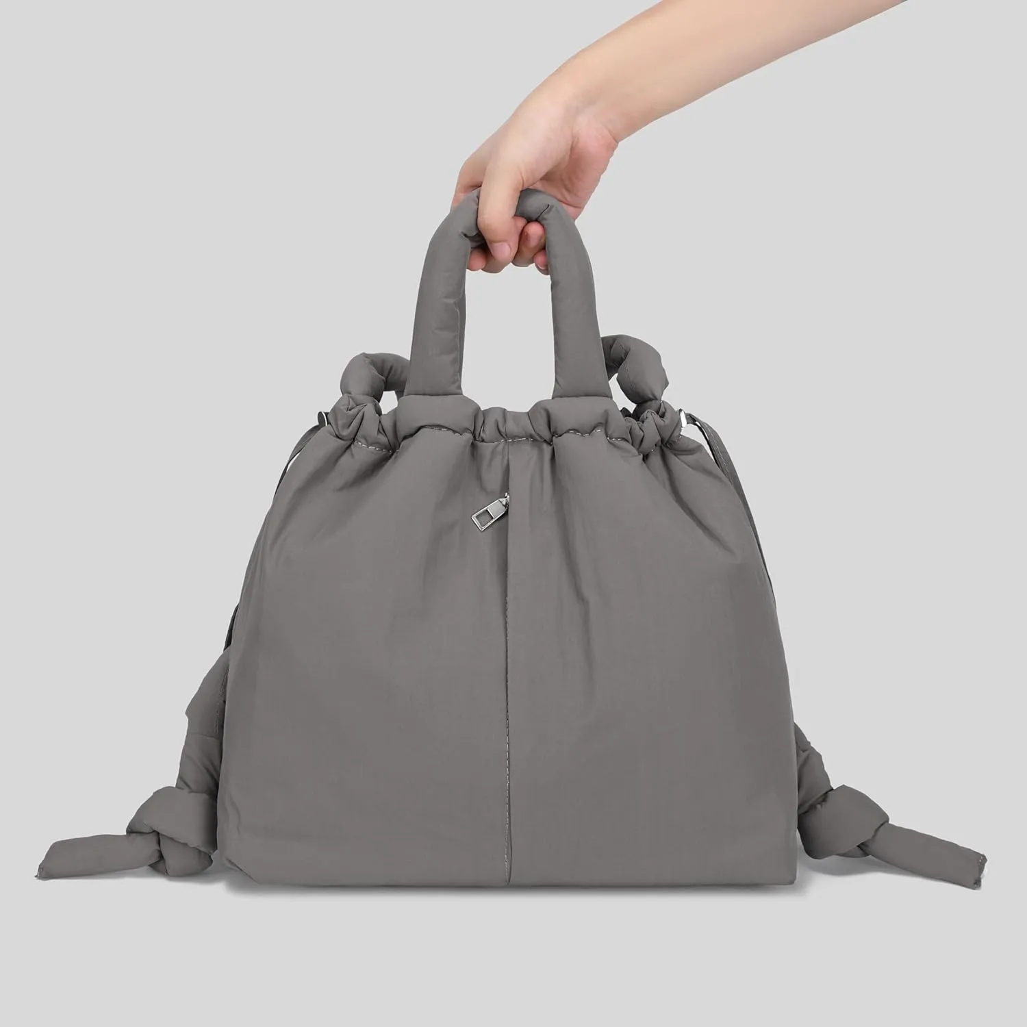 JOLLQUE Puffer Tote Bag for Women,Winter Backpack Handbag,Lightweight Autumn Puffy Carry On Work Bag,Padded Shoulder Bag