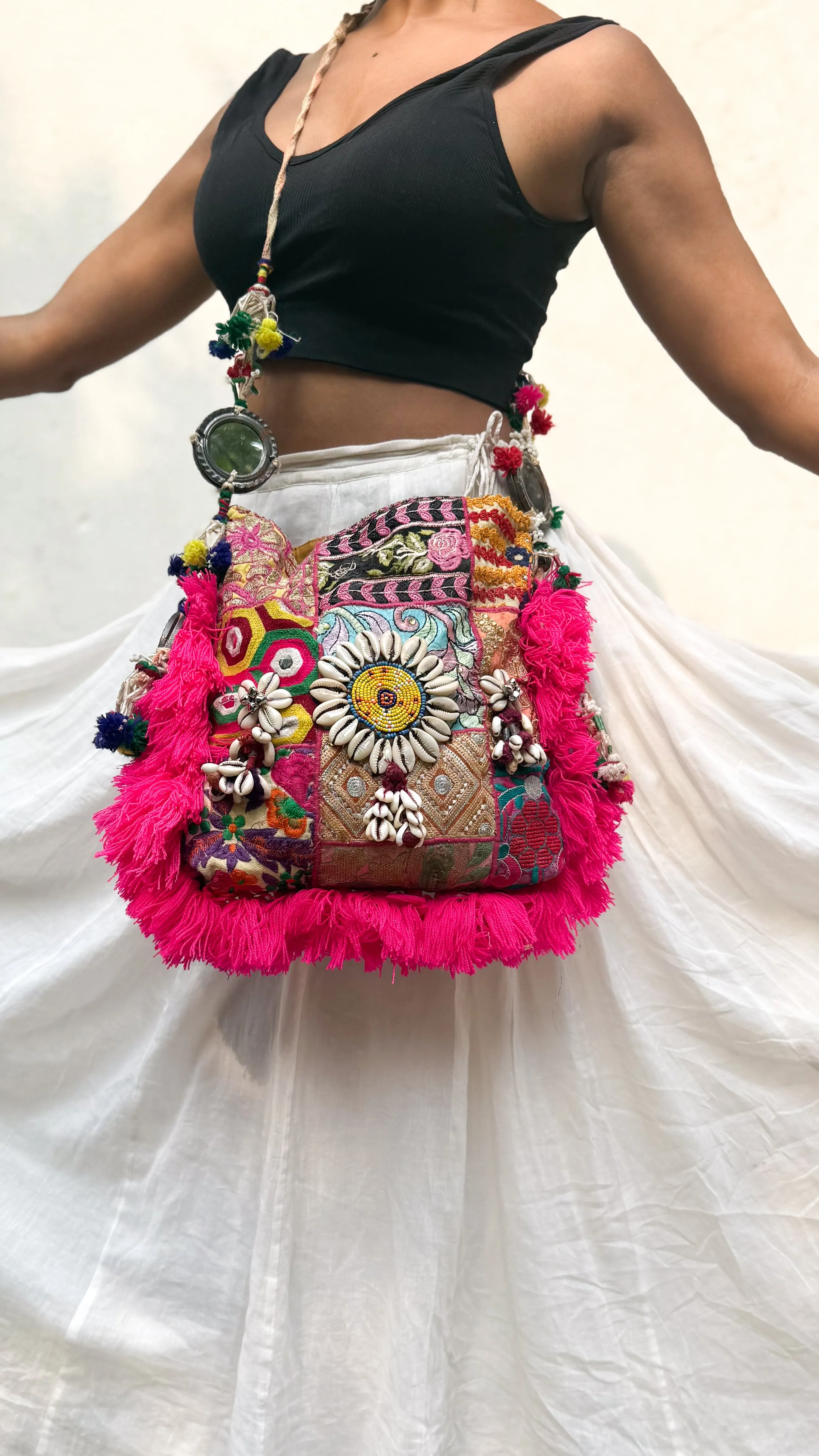 Kalindi | Multicolored Hand Emroidered Potli