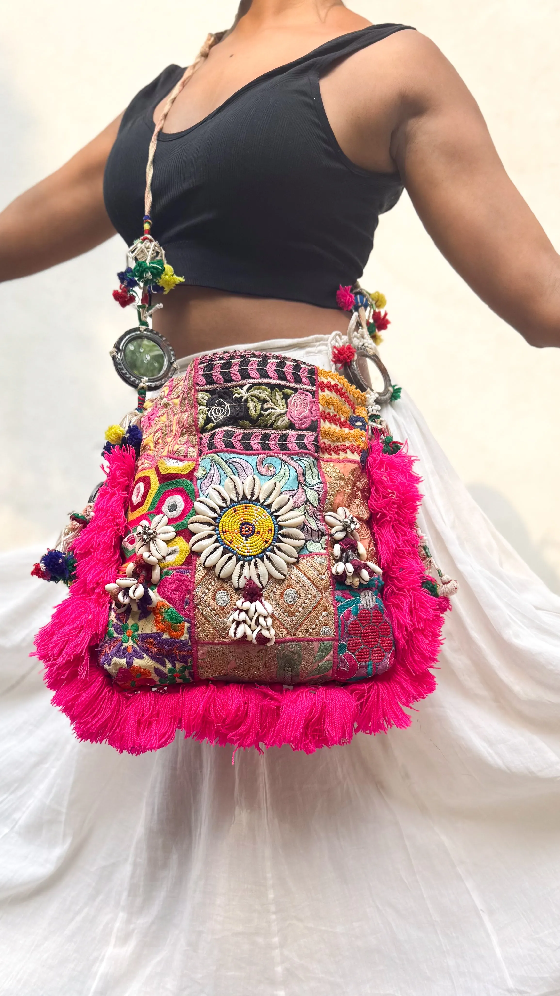 Kalindi | Multicolored Hand Emroidered Potli