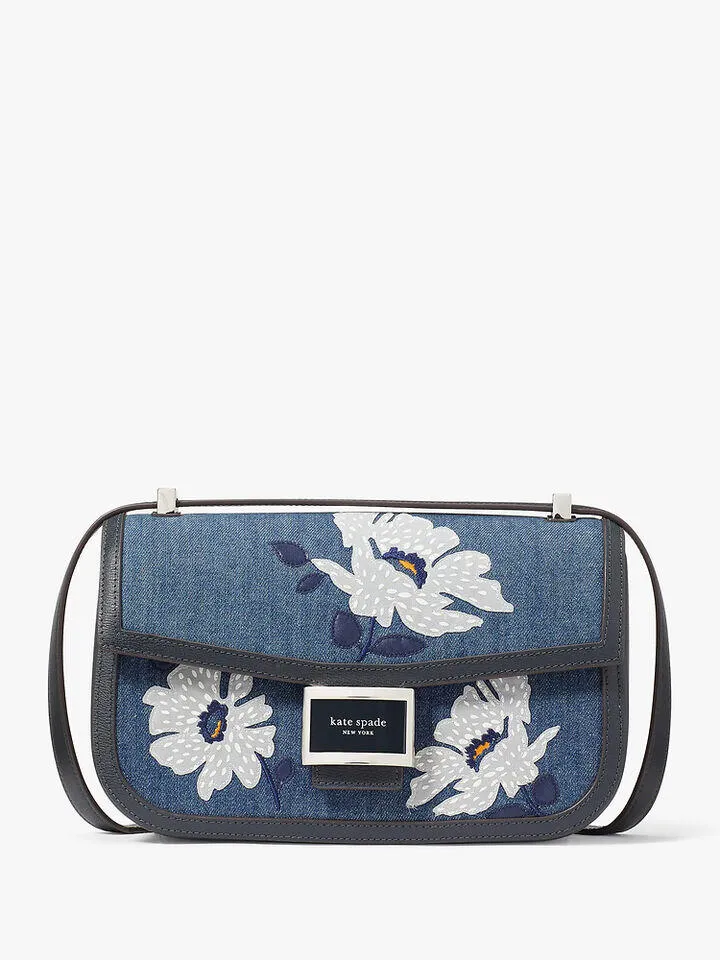 Katy Embellished Denim Medium Convertible Shoulder Bag