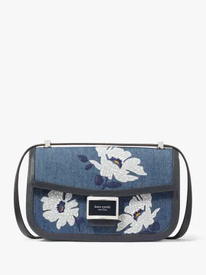 Katy Embellished Denim Medium Convertible Shoulder Bag