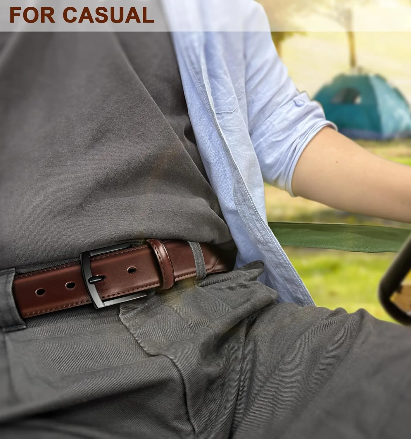KEMISANT Men Belt 2Pack – Genuine Leather Belt for Men Dress Casual Golf Jeans 1 3/8"