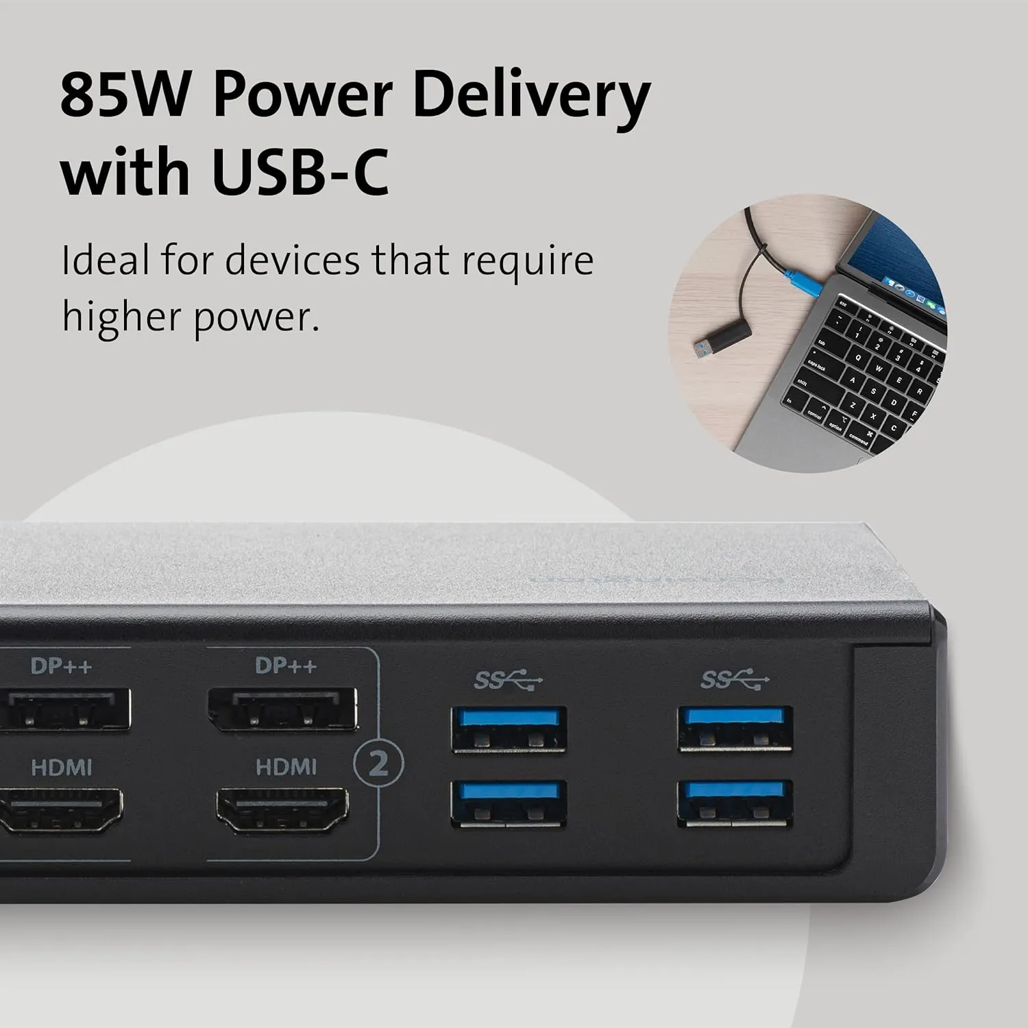 Kensington SD4750P USB-C Displaylink Docking Station for Windows, MacBook, Surface and Chromebooks – Dual 4K Video, 85W PD (K39105NA)