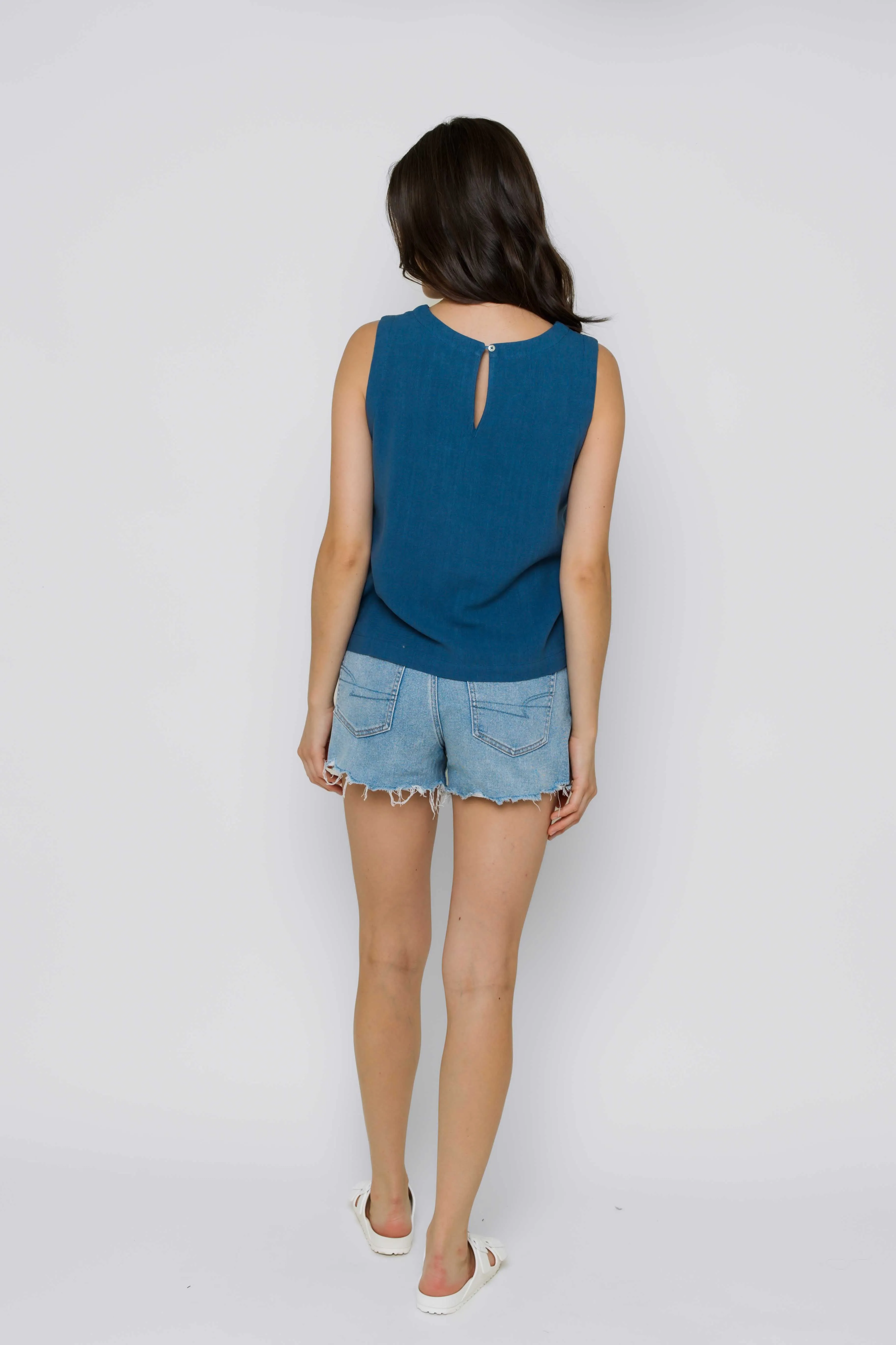 Keri-Sleeveless Woven Shell