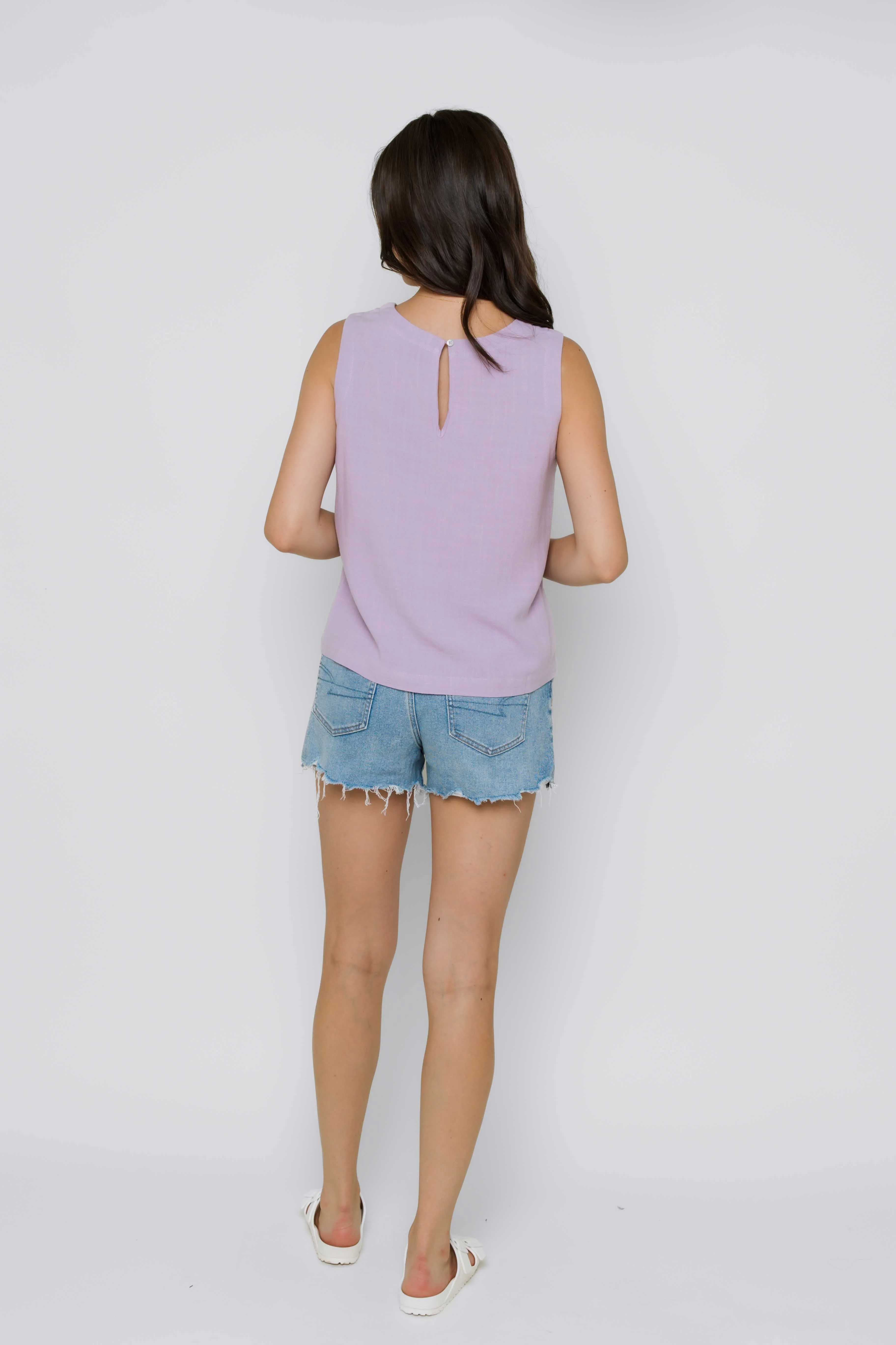 Keri-Sleeveless Woven Shell