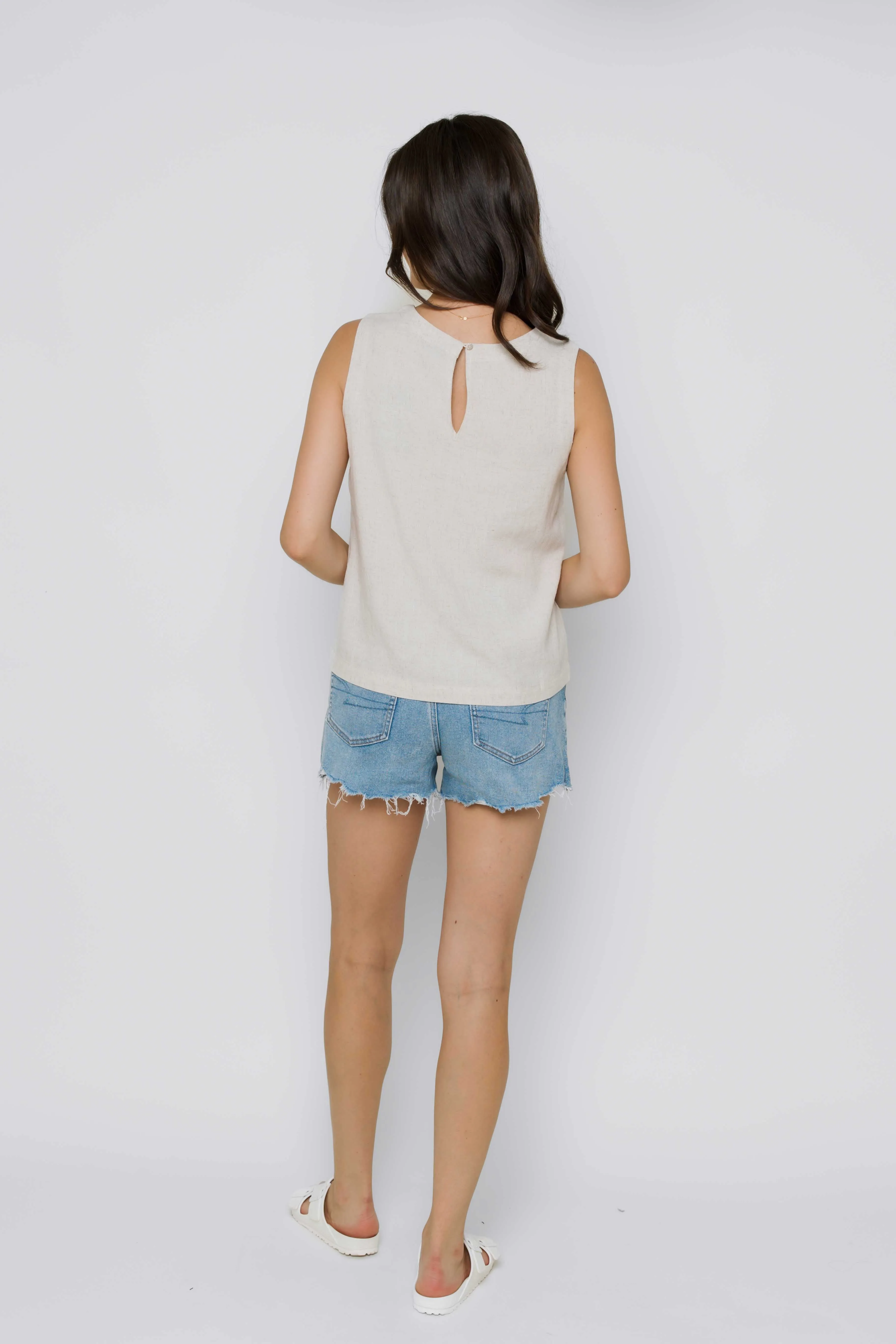 Keri-Sleeveless Woven Shell