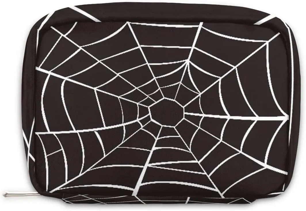 Kids Toiletry Bag for Boys, Small Cute Wash Bag for Little Young Boys Waterproof Cosmetic Weekender Bag Toddler Traveling Toiletries (Black Spider Web)