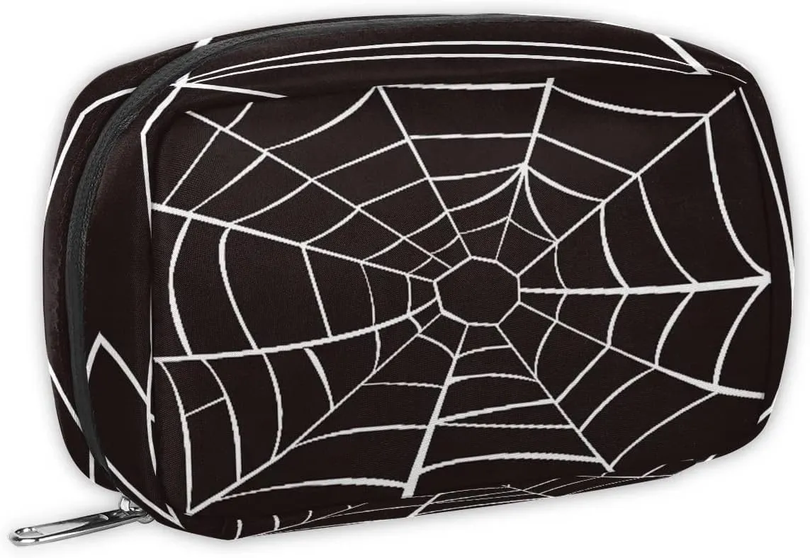 Kids Toiletry Bag for Boys, Small Cute Wash Bag for Little Young Boys Waterproof Cosmetic Weekender Bag Toddler Traveling Toiletries (Black Spider Web)