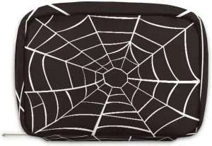 Kids Toiletry Bag for Boys, Small Cute Wash Bag for Little Young Boys Waterproof Cosmetic Weekender Bag Toddler Traveling Toiletries (Black Spider Web)
