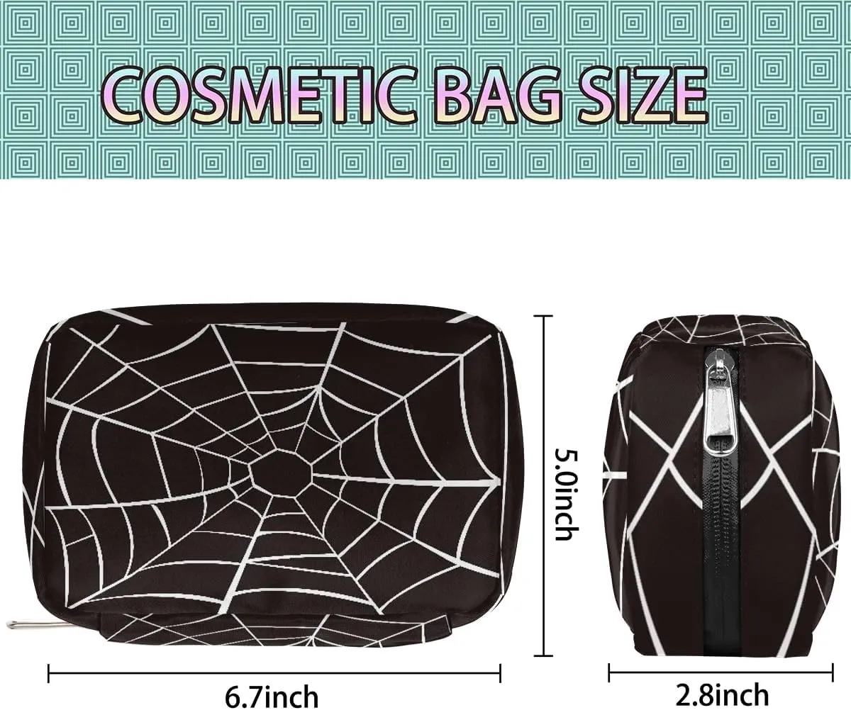 Kids Toiletry Bag for Boys, Small Cute Wash Bag for Little Young Boys Waterproof Cosmetic Weekender Bag Toddler Traveling Toiletries (Black Spider Web)