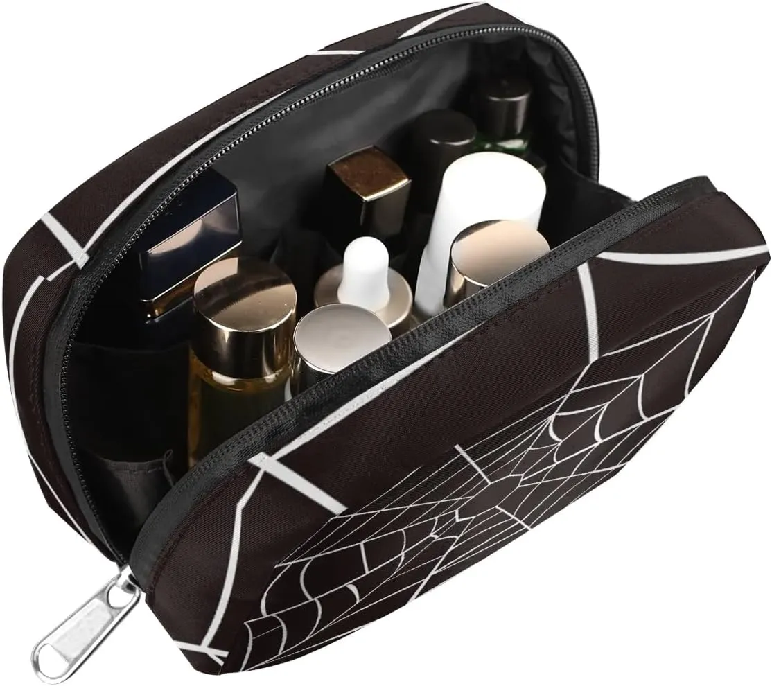 Kids Toiletry Bag for Boys, Small Cute Wash Bag for Little Young Boys Waterproof Cosmetic Weekender Bag Toddler Traveling Toiletries (Black Spider Web)