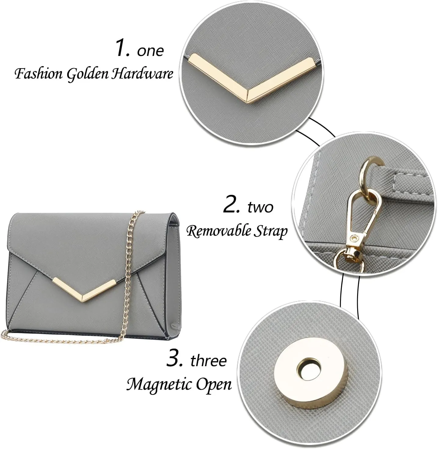 KKXIU Women Elegant Faux Leather Evening Envelope Clutch Purse Foldover Bags for Party Wedding Prom
