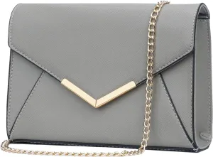 KKXIU Women Elegant Faux Leather Evening Envelope Clutch Purse Foldover Bags for Party Wedding Prom