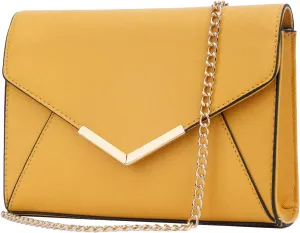 KKXIU Women Elegant Faux Leather Evening Envelope Clutch Purse Foldover Bags for Party Wedding Prom