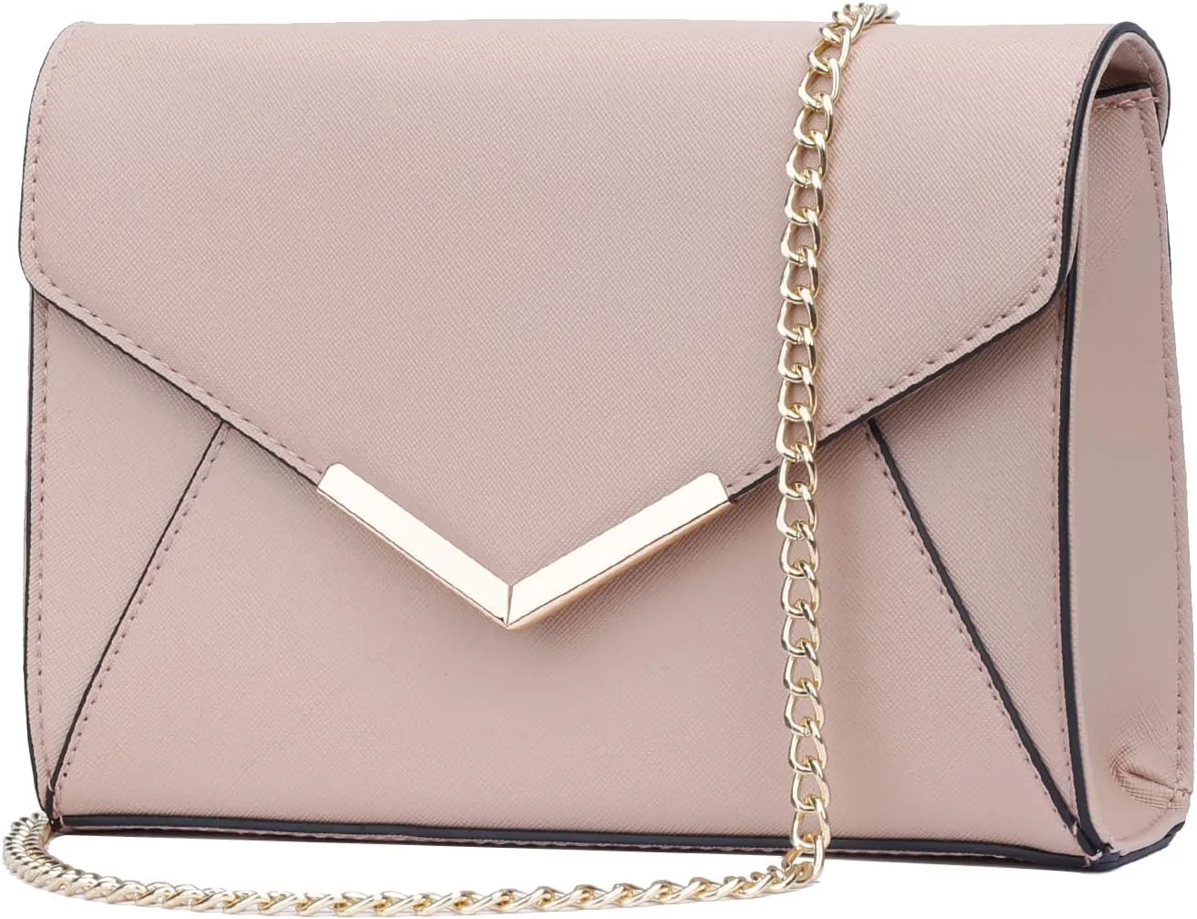 KKXIU Women Elegant Faux Leather Evening Envelope Clutch Purse Foldover Bags for Party Wedding Prom