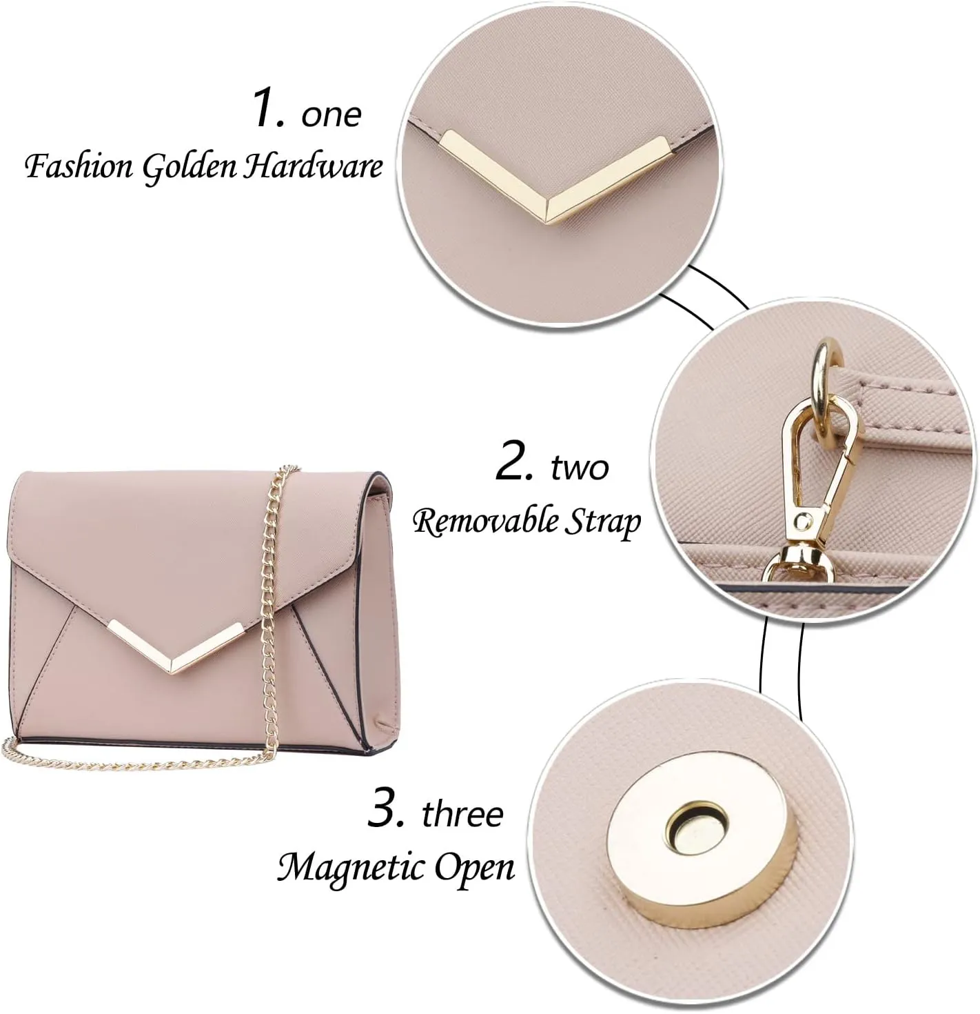 KKXIU Women Elegant Faux Leather Evening Envelope Clutch Purse Foldover Bags for Party Wedding Prom