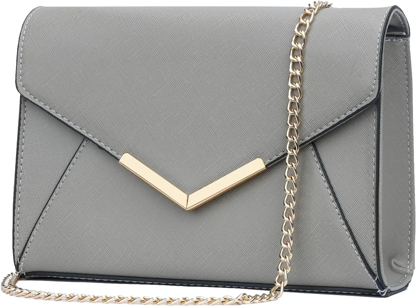 KKXIU Women Elegant Faux Leather Evening Envelope Clutch Purse Foldover Bags for Party Wedding Prom