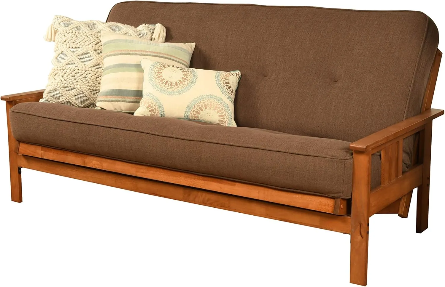 Kodiak Furniture Monterey Futon Set, No Drawers, with Barbados Base and Linen Cocoa Mattress