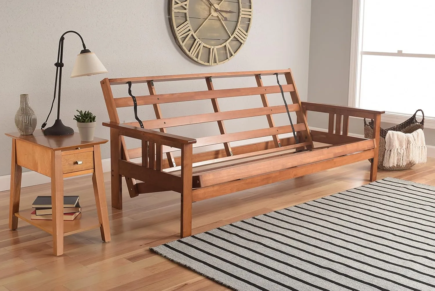 Kodiak Furniture Monterey Futon Set, No Drawers, with Barbados Base and Linen Cocoa Mattress