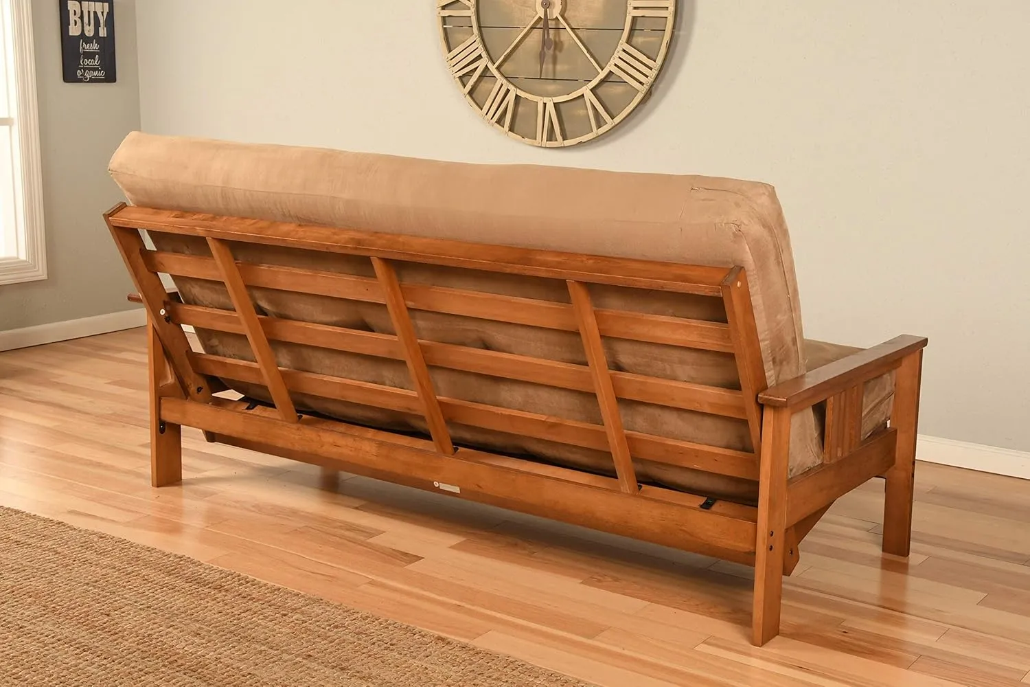 Kodiak Furniture Monterey Futon Set, No Drawers, with Barbados Base and Linen Cocoa Mattress