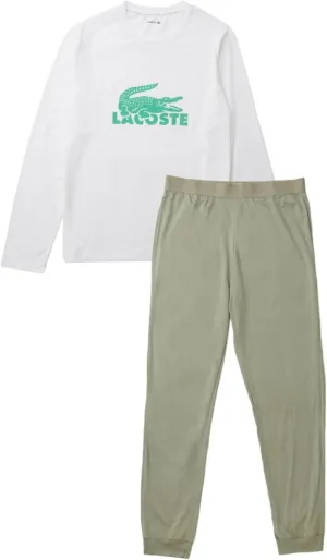 Lacoste Men's Velvet Logo Long Pajama Set