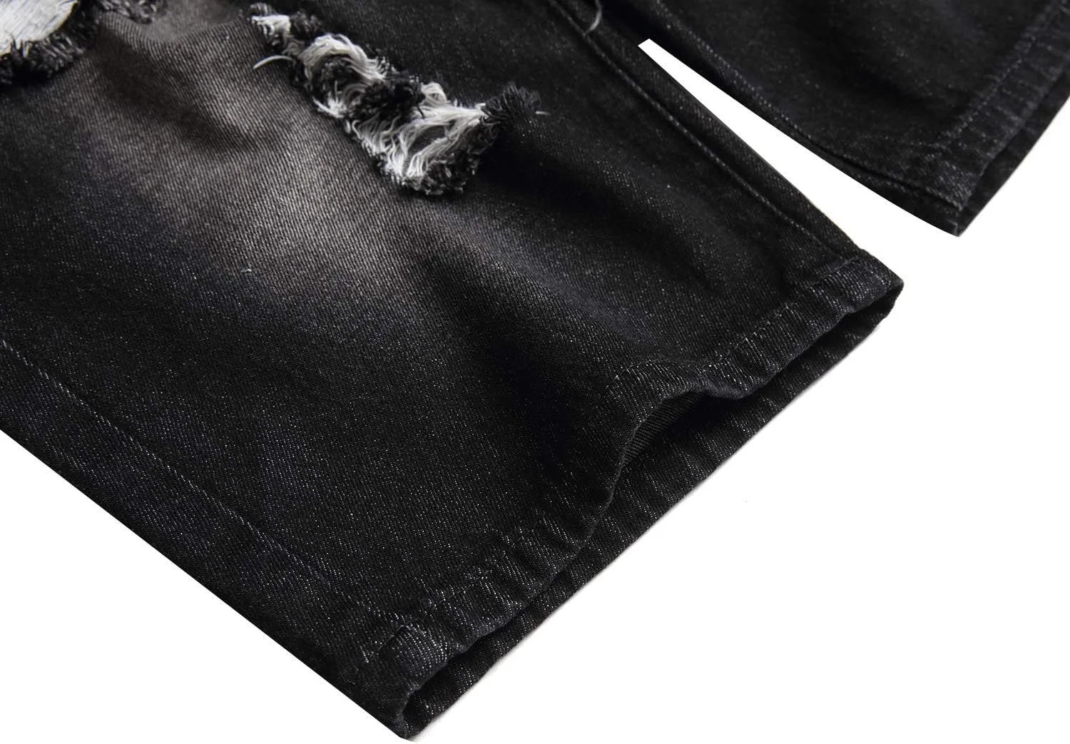 LAMKUKU Men’s Denim Shorts for Men Ripped Short Jeans Summer
