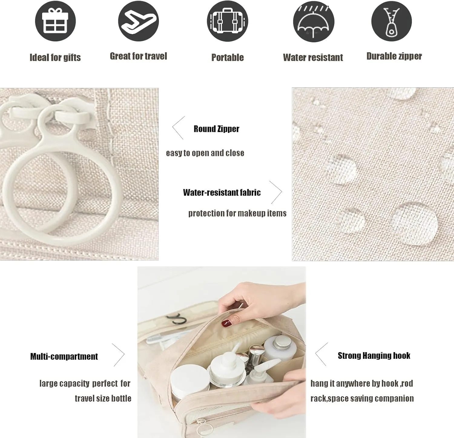 L&FY Multifunction Portable Travel Toiletry Bag Cosmetic Makeup Pouch Toiletry Case Wash Organizer