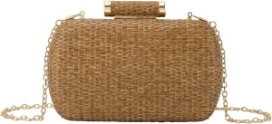 Lanpet Women’s Evening Handbags Elegant Straw Clutch Purse for Party Wedding Summer Beach Bag