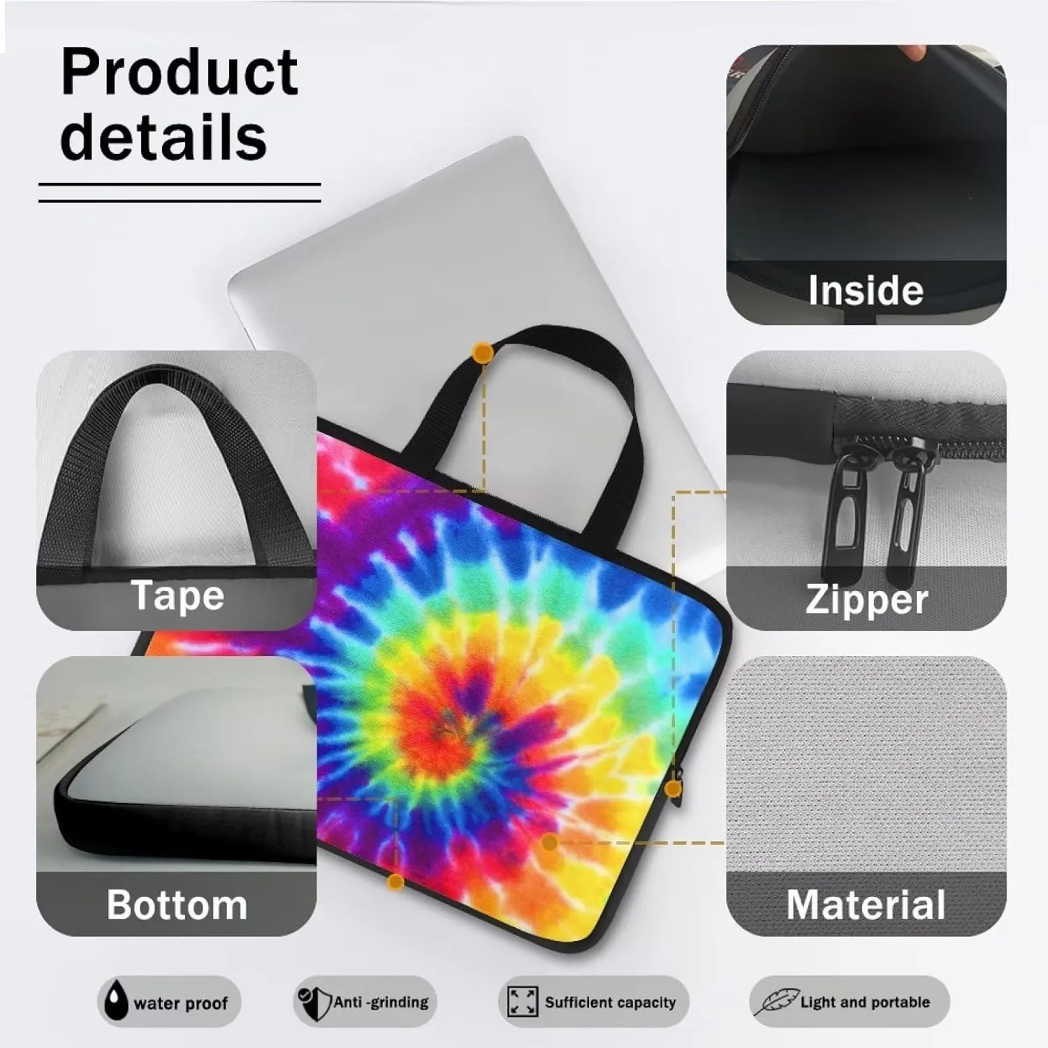 Laptop Bag Computer Cover Neoprene Zipper Tablet Carrying Case Messenger Briefcase for Travel/Business/Office