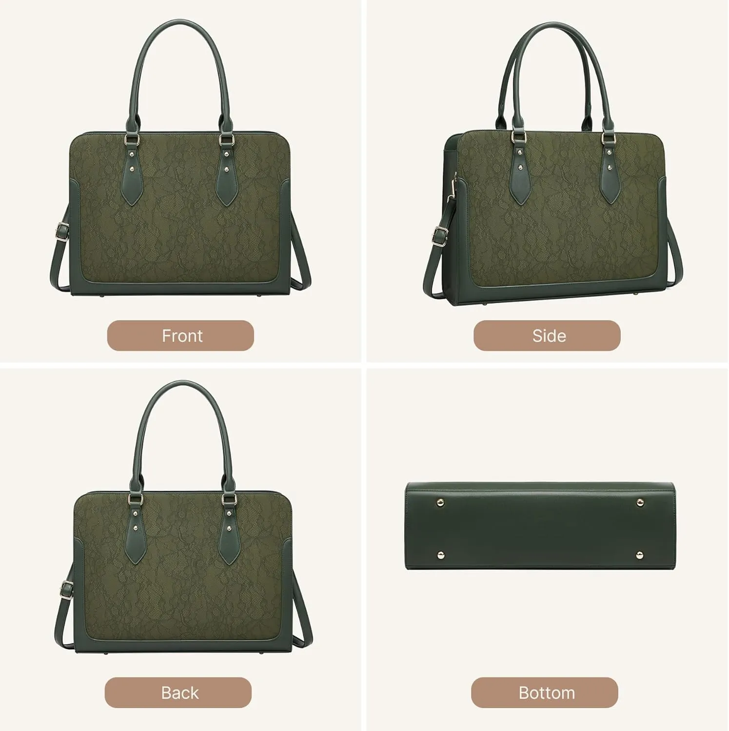 Laptop Bag for Women 15.6 Inch Work Tote Bag for Women,Leather Computer Bags Waterproof Tote Professional Briefcase,Large Capacity Business Office Bag for Work