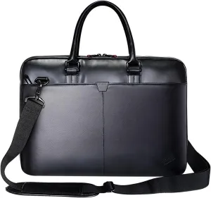 Laptop Briefcase Laptop Bag 14-15.6 Inch Carry Laptop Computer Sleeves Waterproof Shoulder Messenger PU Tote Business Office Briefcase Laptop Bag