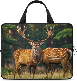 Laptop Carrying Case 12 Inch Fall Deer Stag Party Forest Fight Laptop Bag for Men Women Computer Bag Messenger Bag for Work