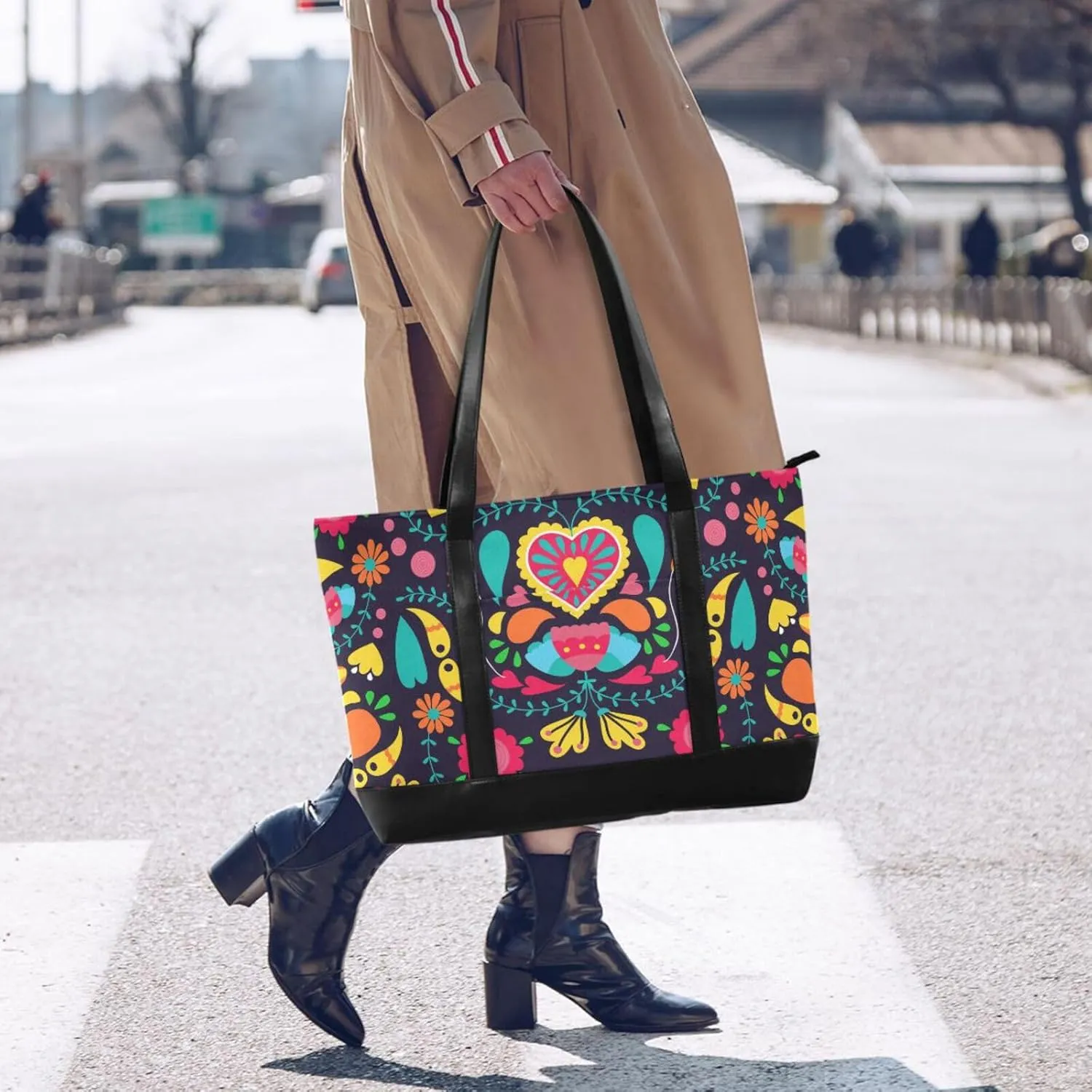 Laptop Tote Bag for Women 15.6in Tote Bag Laptop Compartment Work Bag Office Computer Teacher Travel Shoulder Bag