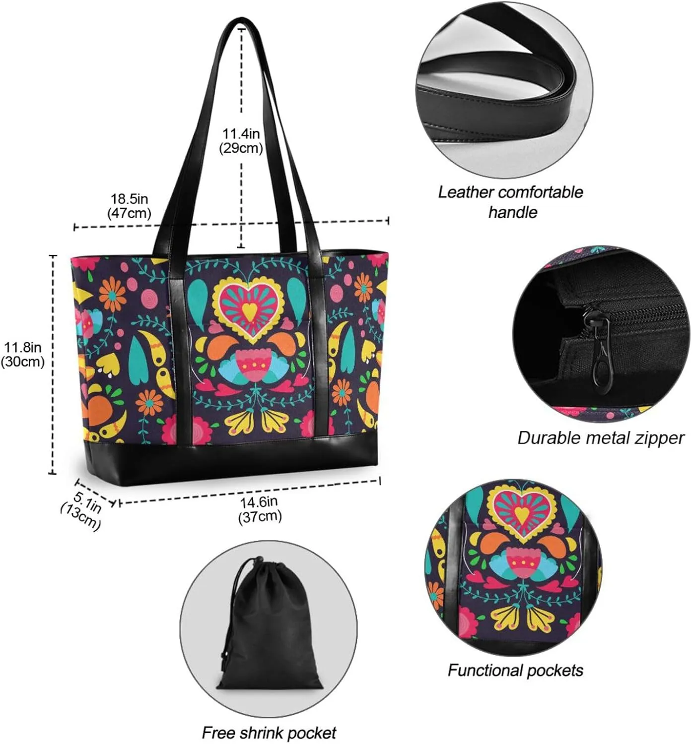 Laptop Tote Bag for Women 15.6in Tote Bag Laptop Compartment Work Bag Office Computer Teacher Travel Shoulder Bag
