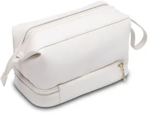 Large Capacity Women's Portable Makeup Bag for Niche Toiletry Storage - Stylish Silver, As Shown, 56588