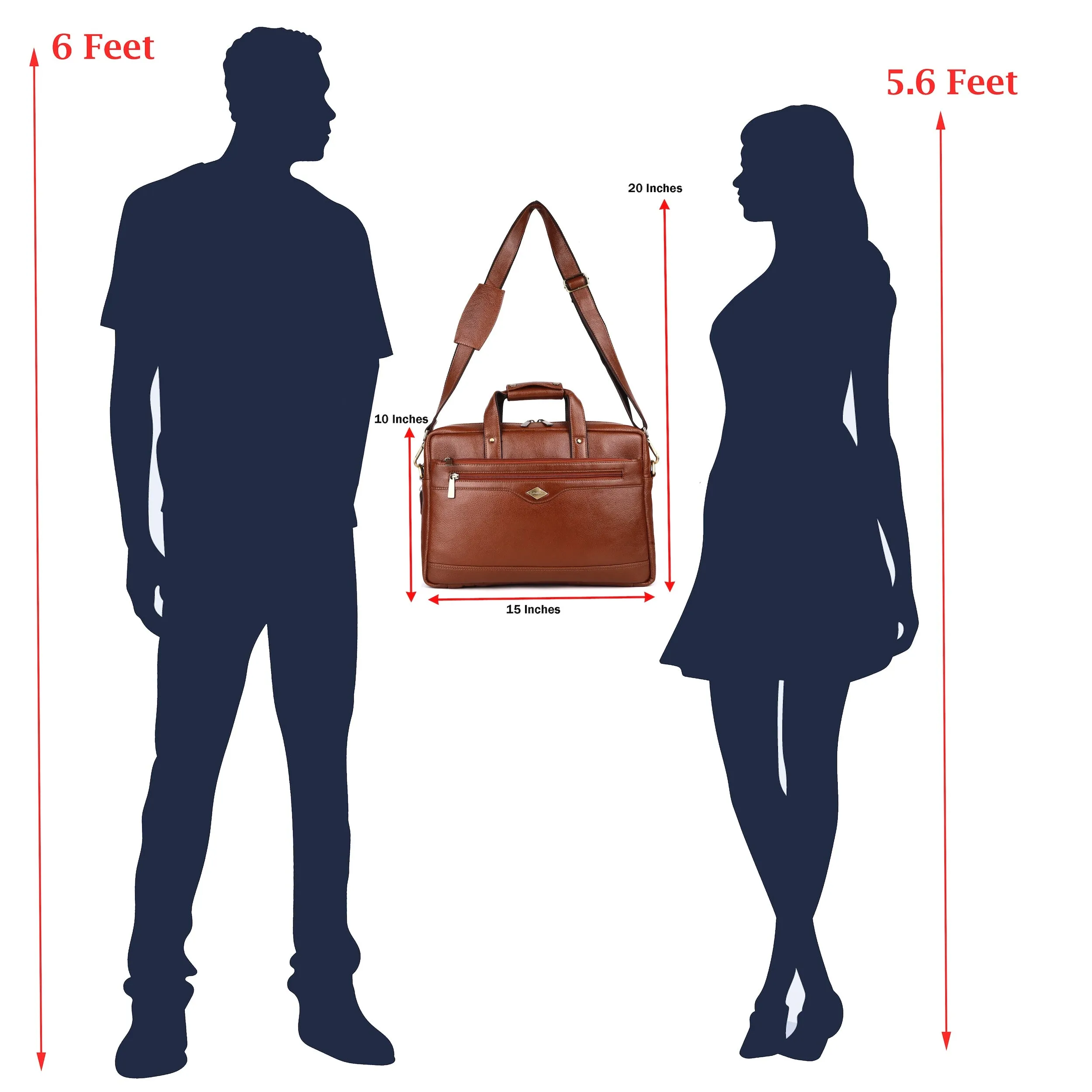 Laveri® Genuine Leather Laptop Messenger bag #2815 Tan