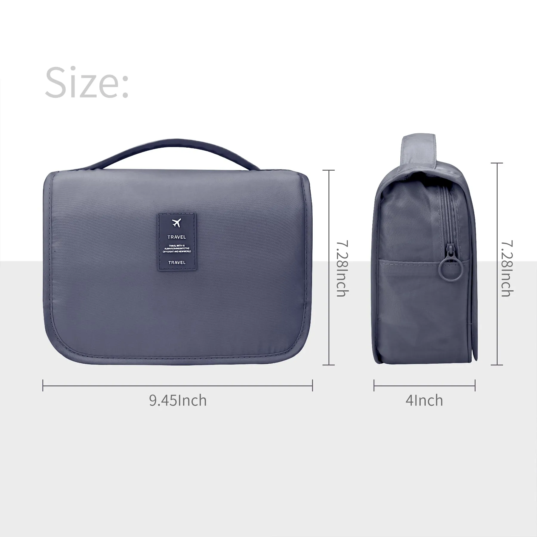 Lcsmaokin Large Capacity Toiletry Bag Travel Bag with Hanging Hook for Men and Women Waterproof Travel Cosmetic Bag Bathroom Storage Bag for Brushes Set,Mens Bathroom Bag Accessories-Grey