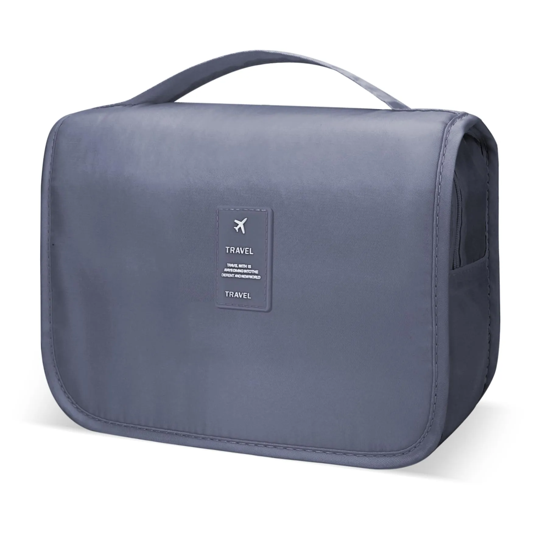 Lcsmaokin Large Capacity Toiletry Bag Travel Bag with Hanging Hook for Men and Women Waterproof Travel Cosmetic Bag Bathroom Storage Bag for Brushes Set,Mens Bathroom Bag Accessories-Grey