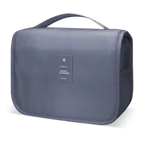 Lcsmaokin Large Capacity Toiletry Bag Travel Bag with Hanging Hook for Men and Women Waterproof Travel Cosmetic Bag Bathroom Storage Bag for Brushes Set,Mens Bathroom Bag Accessories-Grey
