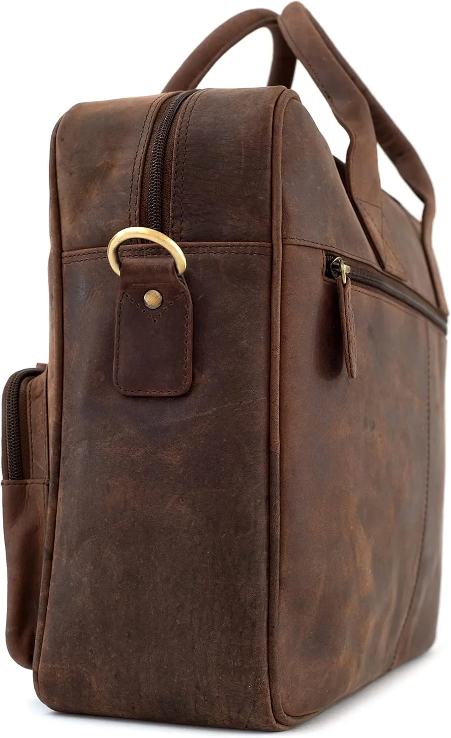 LEABAGS Dallas Leather Shoulder Bag I 15" Laptopbag I Genuine buffalo leather messenger bag I Vintage leather bag I Work bag