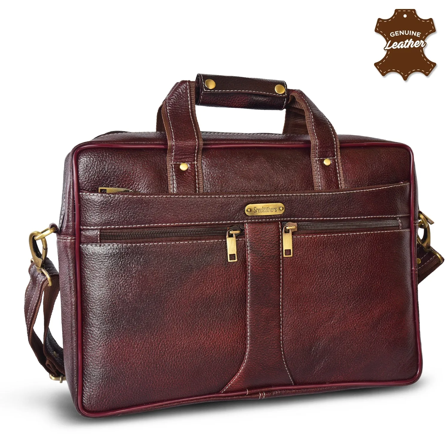 Leather Laptop Bag 36807 (Brown)