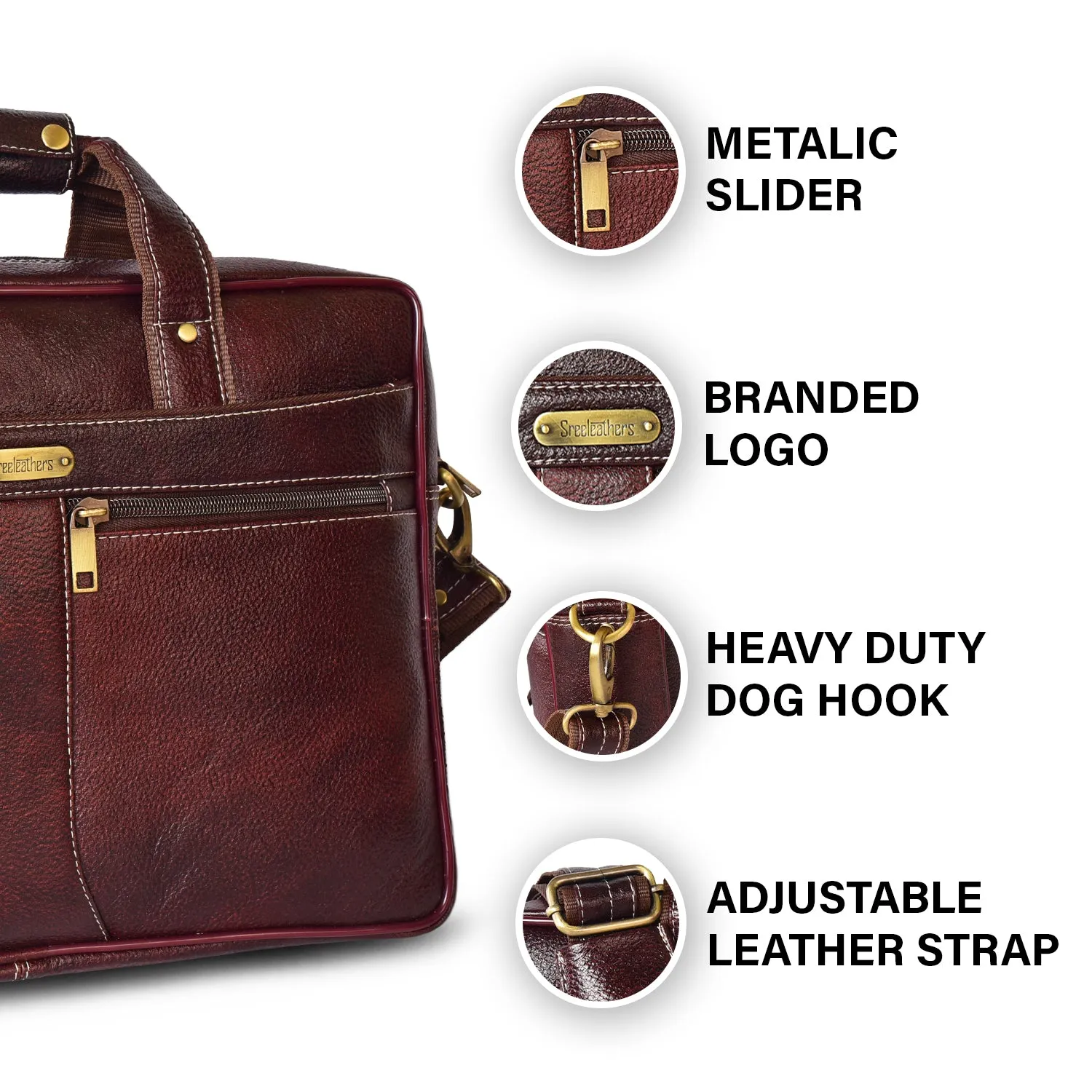Leather Laptop Bag 36807 (Brown)