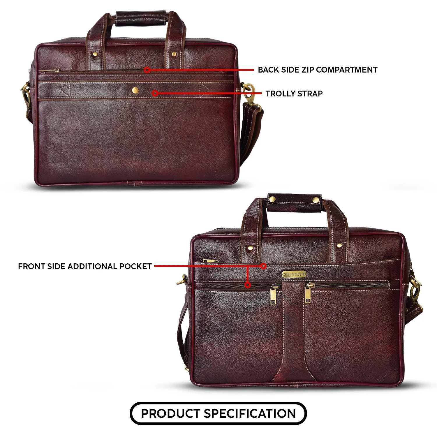 Leather Laptop Bag 36807 (Brown)