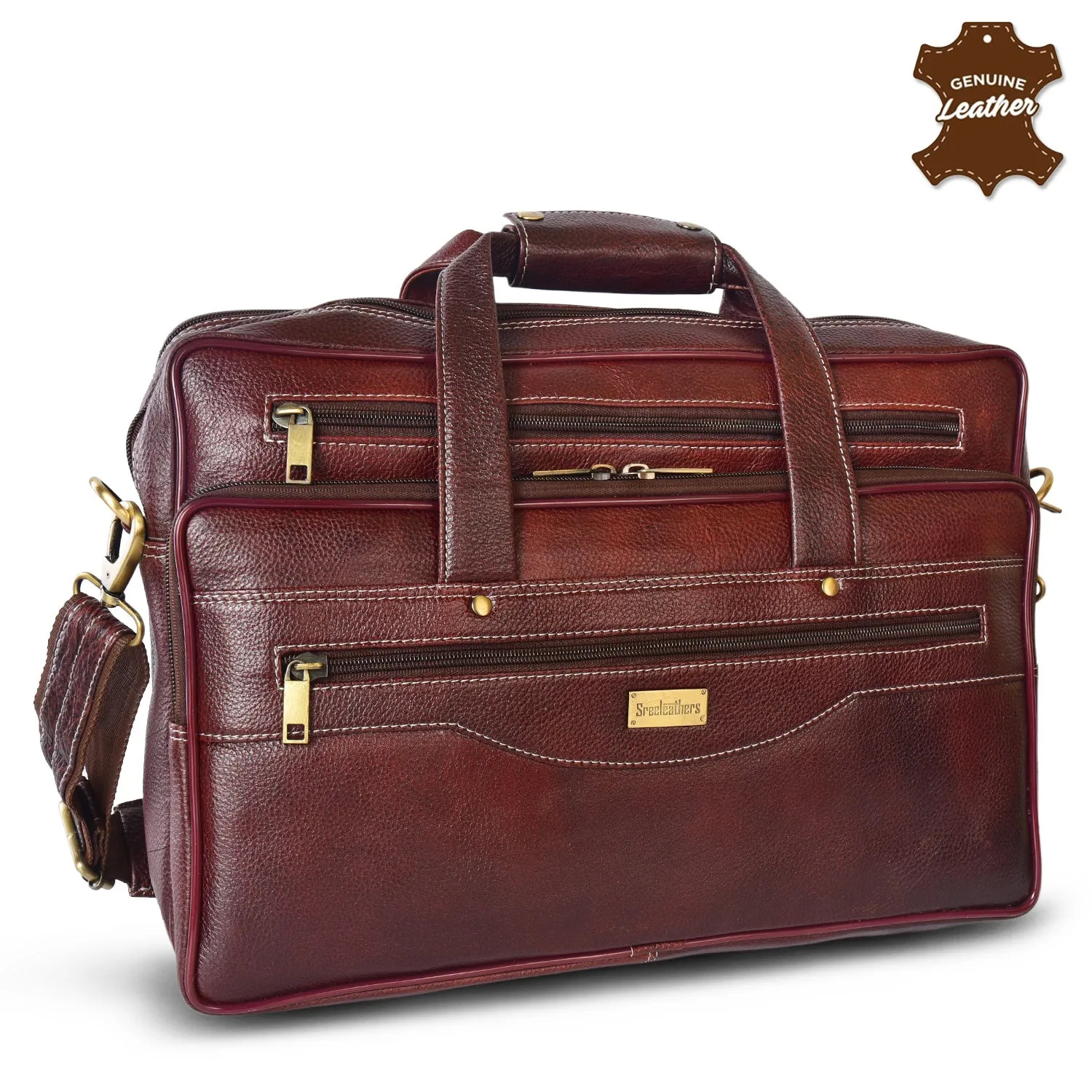 Leather Laptop Bag  998902 (Brown)